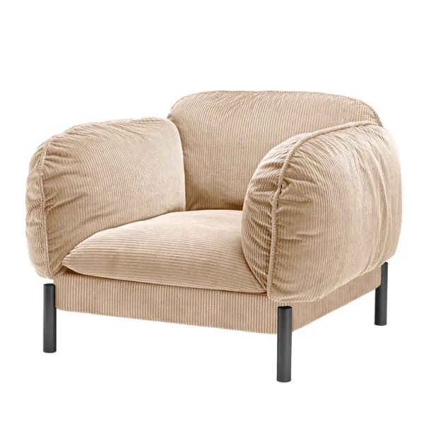 TARANTINO BEIGE VELVET ARMCHAIR - Image 2