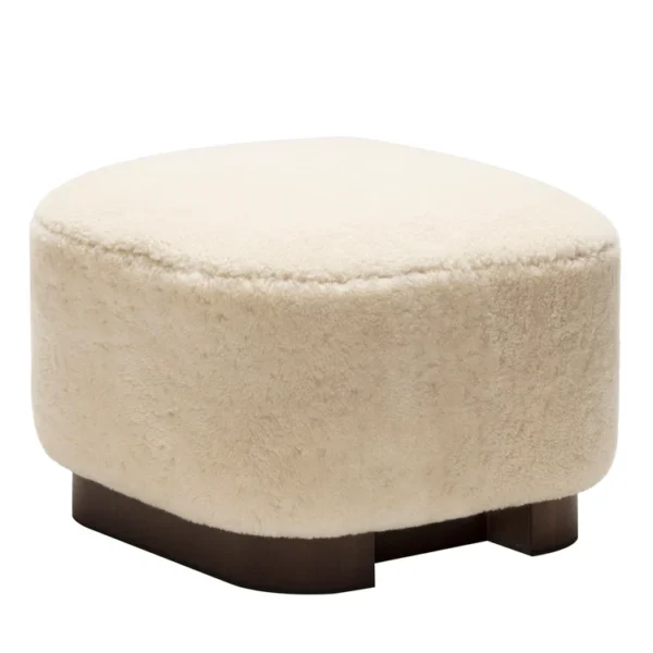 LLOYD CREAM WOOD LOW POUF – Luxeco