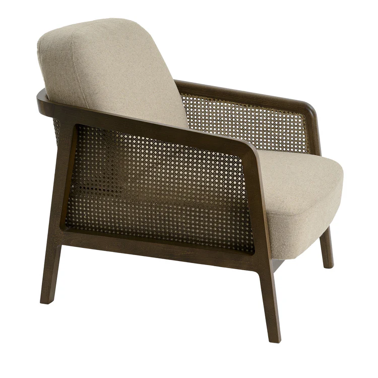 VIENNA LOUNGE CANALETTO WALNUT BEIGE ARMCHAIR