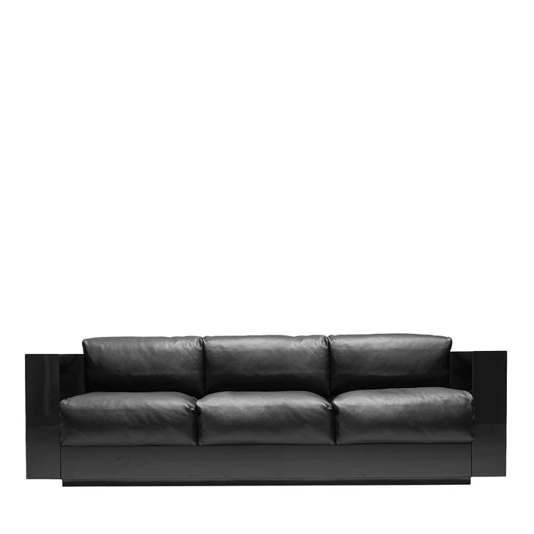SARATOGA BLACK 3-SEAT SOFA
